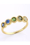 Gold plated Sterling Silver Ring with Zircons by KIKI Star Collection (No 58)