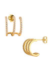 Gold Plated Sterling Silver Earrings with Zircons by KIKI Star Collection