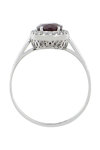 18ct White Gold Solitaire Engagement Ring with Ruby and Diamonds by FaCaD’oro (No 55)