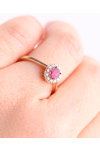 Δαχτυλίδι FaCad'oro από ροζ χρυσό 18Κ με ρουμπίνι και διαμάντια (No 54)