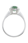 18ct White Gold Solitaire Engagement Ring with Emerald and Diamonds by Savvidis (No 53)