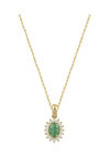 18ct Gold Necklace with Diamond and Emerald by Savvidis