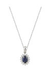 18ct White Gold Necklace with Diamond and Sapphire by Savvidis