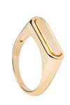 PDPAOLA Carry Overs SS Ribbon Stamp Gold Ring made of 18ct-Gold-Plated Sterling Silver (No 52)