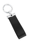 MASERATI Stainless Steel and Leather Keychain