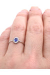 18ct White Gold Solitaire Engagement Ring with Diamonds and Sapphire by SAVVIDIS (No 53)