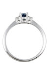 18ct White Gold Solitaire Engagement Ring with Diamonds and Sapphire by SAVVIDIS (No 54)