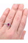18ct White Gold Solitaire Engagement Ring with Ruby and Diamonds by SAVVIDIS (No 55)
