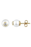 14ct Gold Earrings with Pearls and Zircons by FacaD’oro