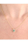 18ct Gold Necklace with Diamonds and Emerald by SAVVIDIS