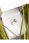 18ct Gold Ring with Emerald and Diamonds by FaCaD’oro (No55)