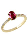 18ct Gold Solitaire Engagement Ring with Ruby and Diamonds by Savvidis (No 53)