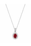 18ct White Gold Necklace with Ruby and Diamonds by SAVVIDIS