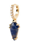 PDPAOLA The Gemstones Piercing Capsule 18ct-Gold-Plated Sterling Silver Single Earring with Sodalite and Zircons