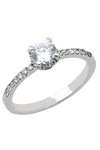 14ct White Gold Solitaire Engagement Ring with Zircons by SAVVIDIS (Νο 54)