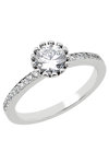 14ct White Gold Solitaire Engagement Ring with Zircons by SAVVIDIS (Νο 55)