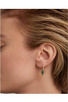 Μονό σκουλαρίκι PDPAOLA The Gemstones Piercing Capsule από ασήμι 925 με επιχρύσωμα 18Κ με αχάτη και ζιργκόν
