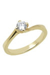 14ct Gold Solitaire Engagement Ring with Zircons by SAVVIDIS (Νο 52)