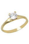 14ct Gold Solitaire Engagement Ring with Zircons by SAVVIDIS (Νο 56)
