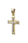 Βαπτιστικός σταυρός SAVVIDIS από χρυσό και λευκόχρυσο 14Κ