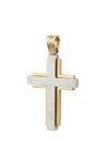 Βαπτιστικός σταυρός FaCaD’oro από λευκόχρυσο και χρυσό 14Κ