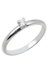 18ct White Gold Solitaire Engagement Ring with DIamonds by SAVVIDIS (Νο 54)