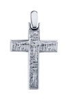 Βαπτιστικός σταυρός FaCaDoro διπλής όψης από λευκόχρυσο 14Κ