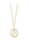9ct Gold Necklace with Initial and Zircons by SAVVIDIS