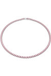 SWAROVSKI Pink Matrix Tennis necklace Round cut (Small)