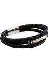 U.S.POLO Nadir Stainless Steel and Leather Bracelet