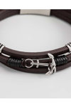 U.S.POLO Bowline Stainless Steel and Leather Bracelet
