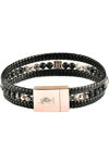 U.S.POLO Brandon Stainless Steel and Leather Bracelet