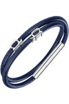 POLICE Pipe Stainless Steel and Leather Bracelet