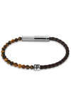 POLICE Twine Stainless Steel and Leather Bracelet with Tiger's Eye