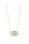 14ct Gold Eye Necklace with Enamel by SAVVIDIS