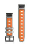 GARMIN QuickFit 22mm Fog Gray/Ember Orange Silicone Band