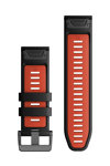 GARMIN QuickFit 26mm Black/Flame Red Silicone Band