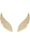 Σκουλαρίκια DOUKISSA NOMIKOU Angel Wings Crawler Earrings Pave Gold