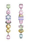 SWAROVSKI Multicolored Gema drop earrings Assymetrical design Mixed cuts (Long)