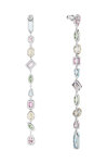SWAROVSKI Multicolored Gema drop earrings Assymetrical design Mixed cuts (Extra long)