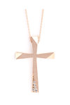 14ct Rose Gold Cross with Zircons by FaCaDoro
