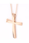 14ct Rose Gold Cross with Zircons by FaCaDoro