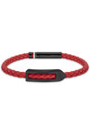 DUCATI CORSE Storia Stainless Steel and Leather Bracelet