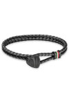 DUCATI CORSE Scudetto Stainless Steel and Leather Bracelet (Large)