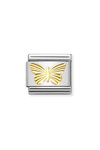 Σύνδεσμος (Link) NOMINATION πεταλούδα από ανοξείδωτο ατσάλι και χρυσό 18Κ