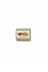NOMINATION Link I LOVE YOU made of Stainless Steel and 18ct Gold with Enamel
