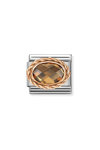 NOMINATION Link made of Stainless Steel and 9ct Rose Gold with Zircon