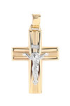 14ct Gold and White Gold Double Sided Cross by SAVVIDIS