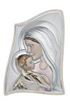 Ασημένια Καθολική εικόνα Παναγία με τον Χριστό PRINCE SILVERO (4.5 x 6 cm)