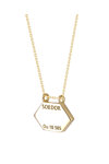 SOLEDOR Hexagon 14ct Gold Necklace with Apatite